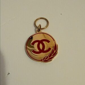 CHANEL Double C  Charm, Gold Tone with red 'C'. Stunning pendant or charm!